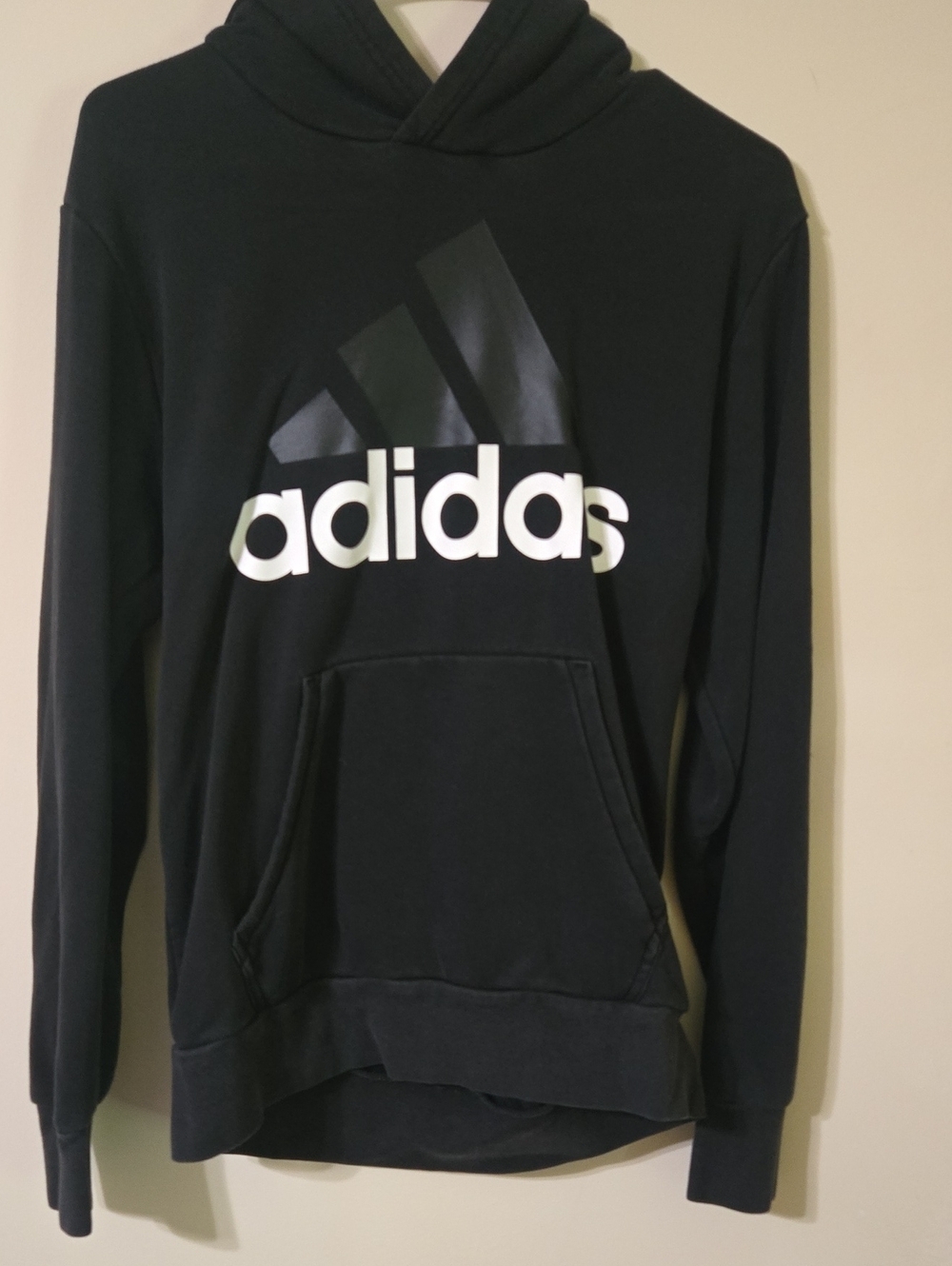 adidas Black Hoodie with White Logo